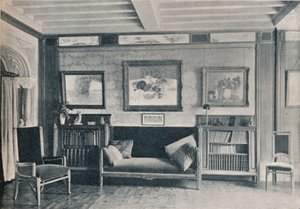 Une pièce dans la résidence parisienne de monsieur G. Roucher, avec des meubles de Maurice Dufrene, vers 1909 - Unbekannt