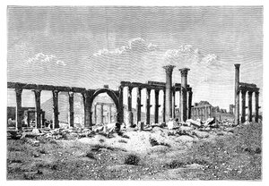 Une colonnade en ruine à Palmyre Tadmur, Syrie, 1895 - Unbekannt