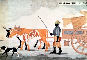 Un esclave avec une charrette à bœufs contenant la récolte de coton de la semaine, La Nouvelle-Orléans, USA - Unbekannt