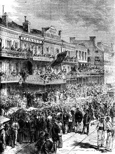 Une rue à la Nouvelle-Orléans le jour des élections, 1860 vers 1880 - Unbekannt