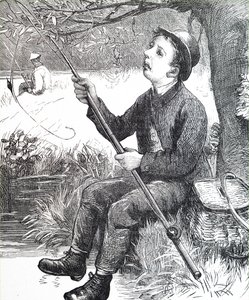 Un jeune garçon pêchant - Unbekannt