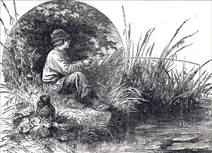 Un jeune garçon pêchant - Unbekannt