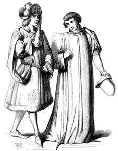 Un jeune noble et un membre de la bourgeoisie, 14ème siècle - Unbekannt
