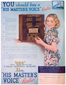 Publicité pour les radios His Masters Voice, 1936 - Unbekannt