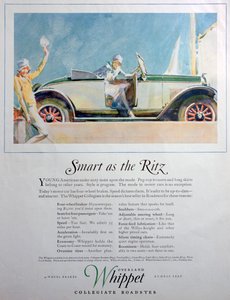 Publicité pour la voiture Overland Whippet Collegiate Roadster, 1927 - Unbekannt