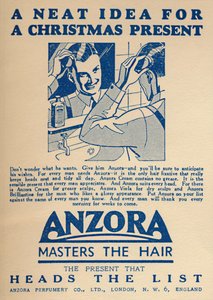 Publicité pour le fixatif capillaire Anzora, 1936 - Unbekannt