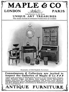 Publicité pour Maple & Co de Londres, vendeurs de meubles anciens, 1901 - Unbekannt