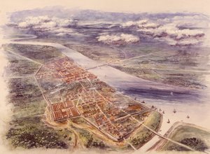 Vue aérienne de Londinium Londres depuis le nord-ouest, 2ème siècle - Unbekannt