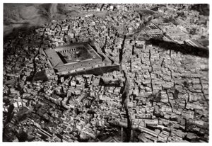 Vue aérienne du vieux Caire, Égypte, depuis un Zeppelin, 1931-1933