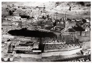 Vue aérienne de la mosquée de Muhammad Ali Pasha, Le Caire, Égypte, depuis un Zeppelin