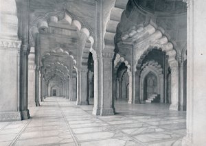 Agra. Intérieur de la Moti Musjid. Mosquée de la Perle, vers 1910 - Unbekannt