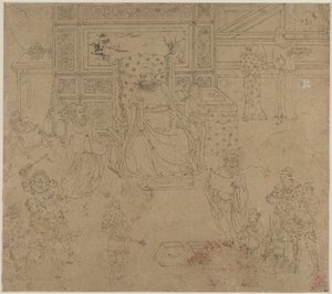 Album de thèmes taoïstes et bouddhistes : Rois des Enfers : Feuille 34, 1200s