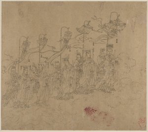 Album de Thèmes Taoïstes et Bouddhistes : Procession de Divinités Taoïstes : Feuille 5, 1200s - Unbekannt