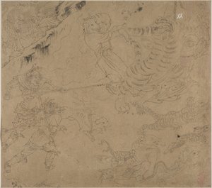 Album de thèmes taoïstes et bouddhistes : Chercher la montagne : Feuille 44, 1200s