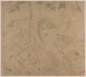 Album de thèmes taoïstes et bouddhistes : Chercher la montagne : Feuille 46, 1200s - Unbekannt