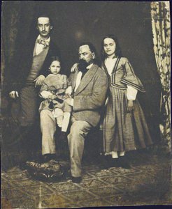 Alexandre Herzen avec ses enfants après la mort de sa femme Natalie - Unbekannt
