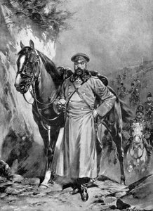 Alexei Nikolaievich Kuropatkin avec son cheval, guerre russo-japonaise, 1904-5 - Unbekannt