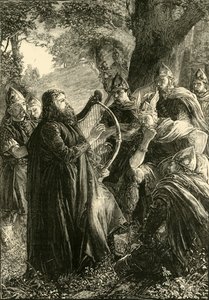 Alfred le Grand, déguisé en harpiste, jouant devant Guthrum, 878, 1890 - Unbekannt