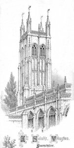 Église de Tous les Saints. Wrington. Somersetshire., vers 1850