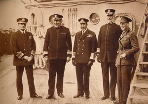 Amiraux américains en mer avec le roi, 1918