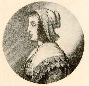 Une Anglaise en coiffe et mouchoir bordé de dentelle Vandyke, 1640, 1937