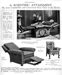 Une publicité pour les fauteuils Premier, 1926