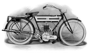 Une moto Triumph ancienne, 1911-1912