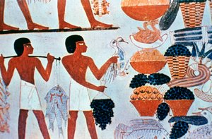 Peintures murales égyptiennes anciennes dans une tombe à Thèbes, Égypte - Unbekannt