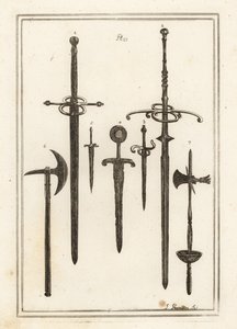 Ancienne épée à deux mains 1,2, dague 3, épée et dague des chevaliers de St