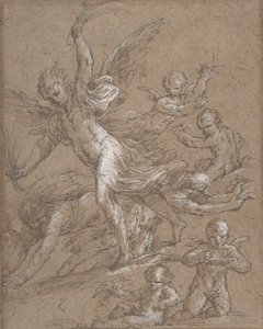 Anges et Putti, 17ème siècle - Unbekannt