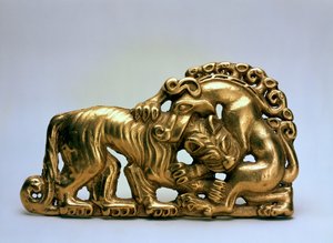 Boucle de ceinture avec animaux combattants, 7ème siècle av. J.-C.