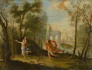 Apollon poursuivant Daphné