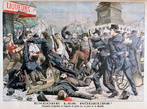 Criminels armés combattant la police, Place de la Bastille, Paris, 1904