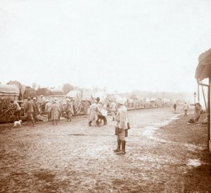 Arrivée à Revigny, nord de la France, vers 1914-1918