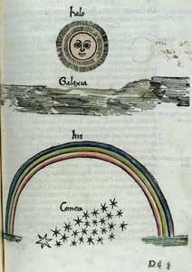 Astronomie XVIe siècle: le halo du soleil, la voie lactée, un arc-en-ciel et une comète - Unbekannt