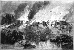 Attaque du fort Pequot, 1637 vers 1880 - Unbekannt