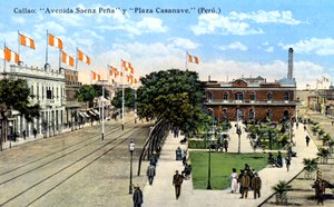 Avenida Saenz Pena et Plaza Casanave, Callao, Pérou, vers 1900 - Unbekannt