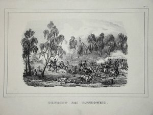 Bataille entre les troupes russes et la cavalerie française près d