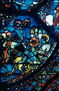 Bataille de Sahagun, vitrail, cathédrale de Chartres, vers 1225