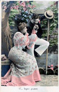 Faites attention, carte postale française vintage, vers 1900 - Unbekannt
