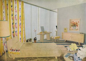 Chambre à coucher conçue par Suzanne Guiguichon, 1939