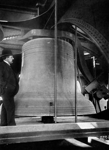 Cloche dans la tour de Big Ben, Palais de Westminster, Londres, vers 1905