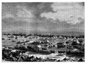 Berkly ou Klipdrift, une ville du Griqualand Ouest, Afrique du Sud, vers 1890