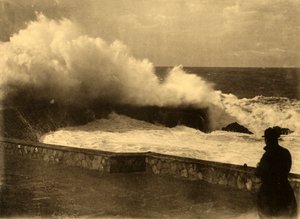 Biarritz - Effet de vague à la digue du Rocher de la Vierge, vers 1930 - Unbekannt