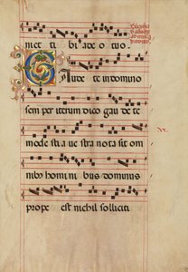 Bifolium avec initiale C feuillue, d