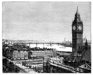 Big Ben et les Chambres du Parlement, Westminster, Londres, 1870 - Unbekannt