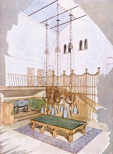 Salle de billard, conçue par George Walton, de 