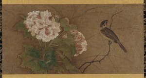 Oiseau et fleurs, période Muromachi
