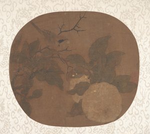 Oiseau sur une branche de camélia, vers 1000