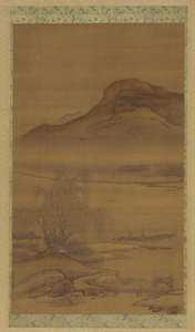 Bateaux amarrés sur la rivière de nuit, dynastie Qing, 18ème siècle